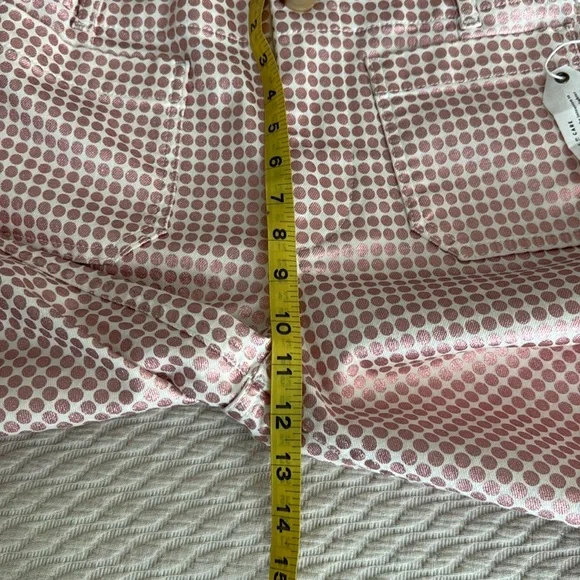 Maeve by Anthropologie The Colette Pink and White Metallic Polka Dot Pants - Picture 7 of 14